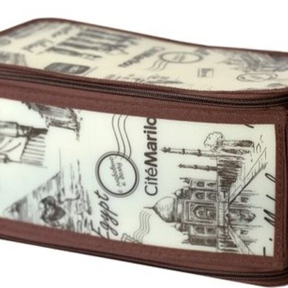 🎄5/$25 Storage box Brown Small Cities Zippered Storage Box - Picture 5 of 6